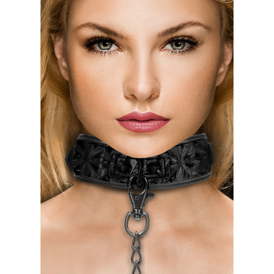 Collier et Laisse Luxury Noir