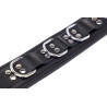 Collier rembourré en cuir avec Anneaux D Noir 