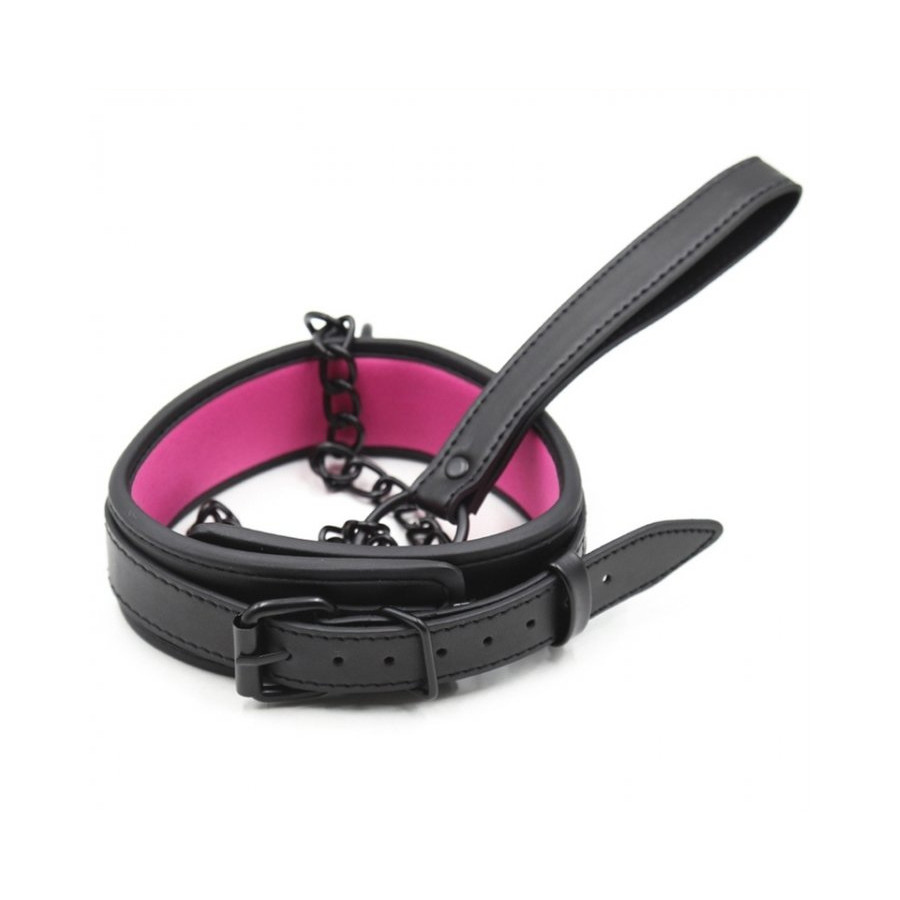 Collier + Laisse Noir - Rose Collier + Laisse Noir - Rose
