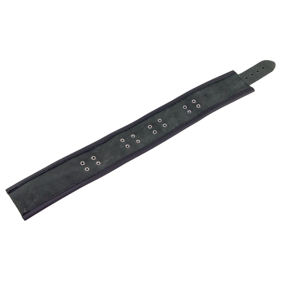 Collier en cuir 3 anneaux D Noir