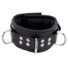Collier rembourré en cuir avec Anneaux D Noir 