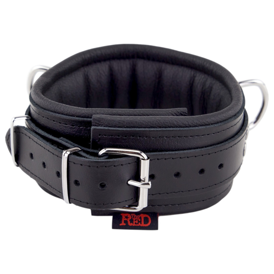 Collier rembourré en cuir avec Anneaux D Noir 
