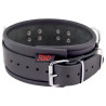 Collier en cuir 3 anneaux D Noir