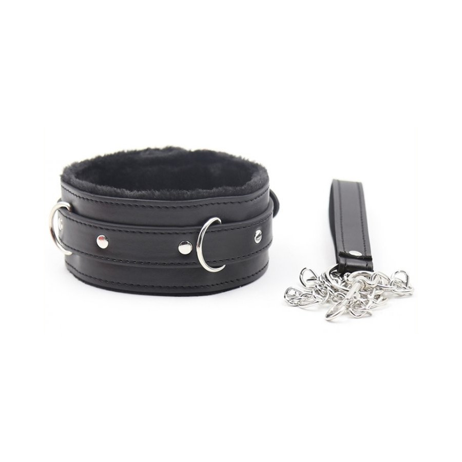 Collier Laisse Fur Noir