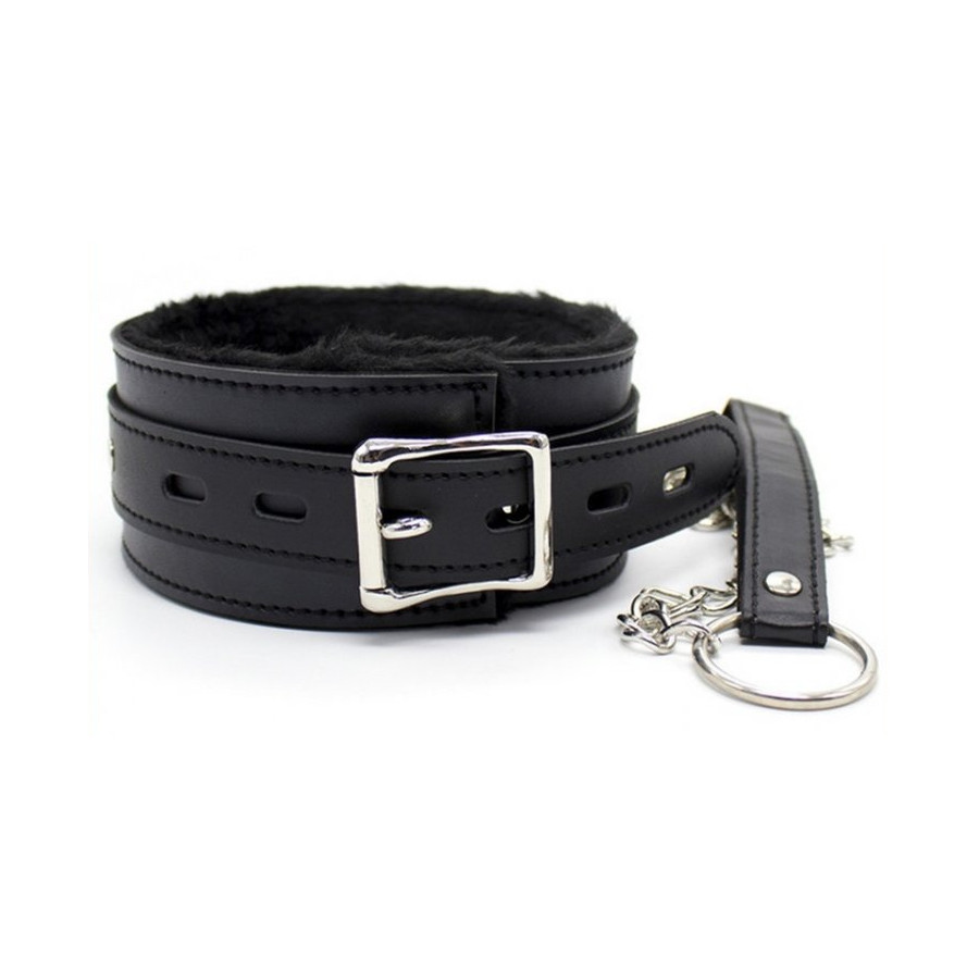 Collier Laisse Fur Noir
