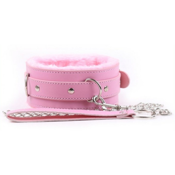 Collier et Laisse Fur Rose