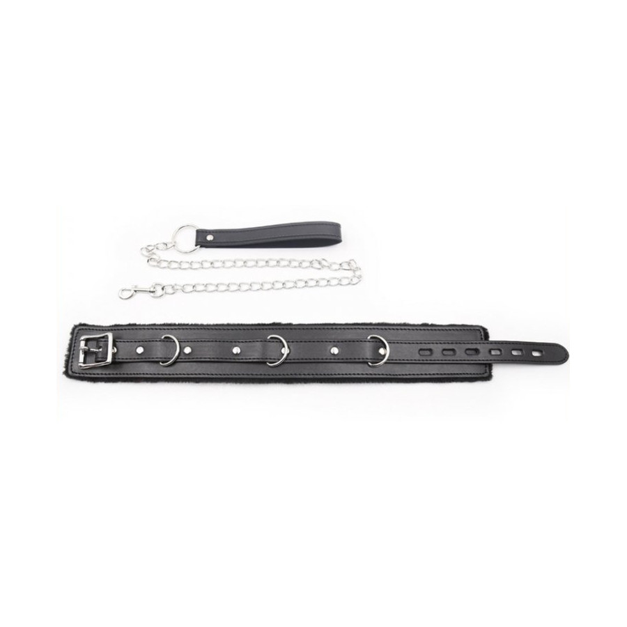 Collier Laisse Fur Noir