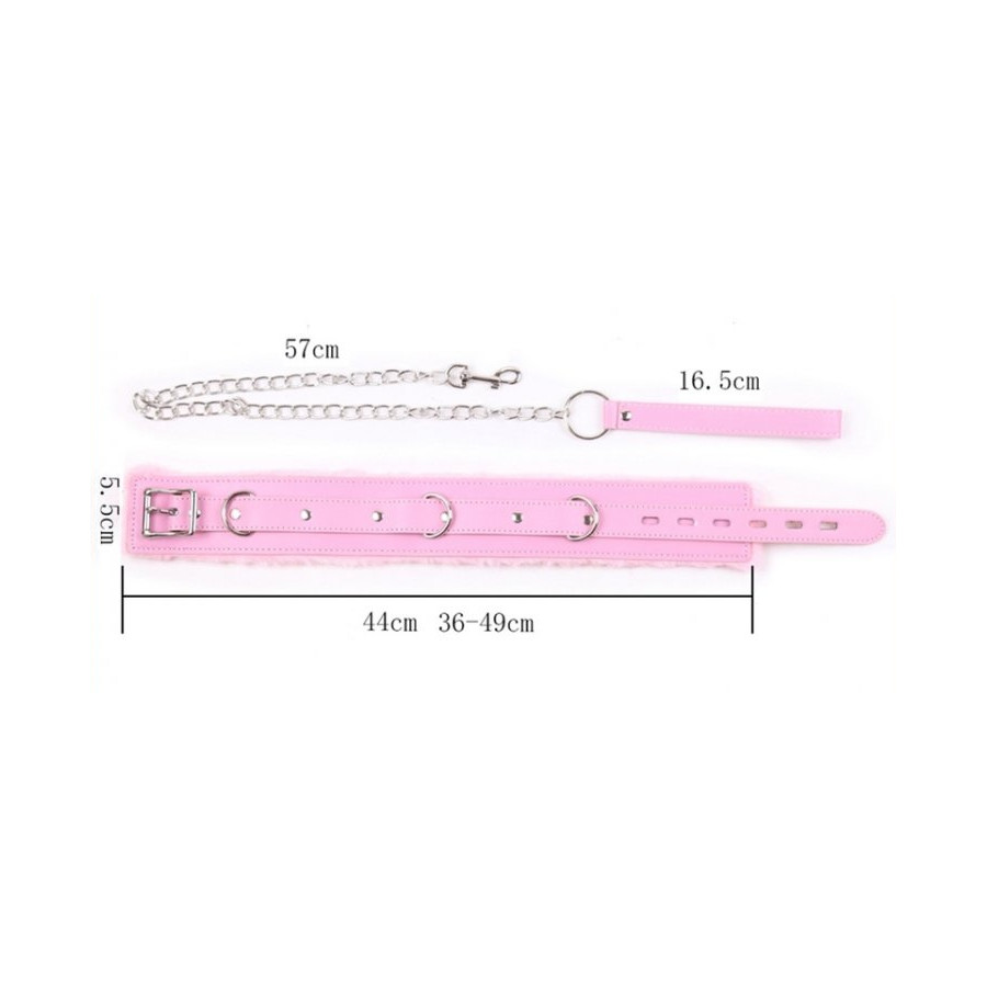 Collier et Laisse Fur Rose
