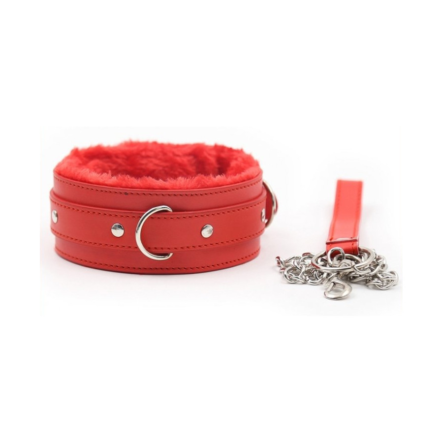Collier et laisse Fur Sweet Rouge