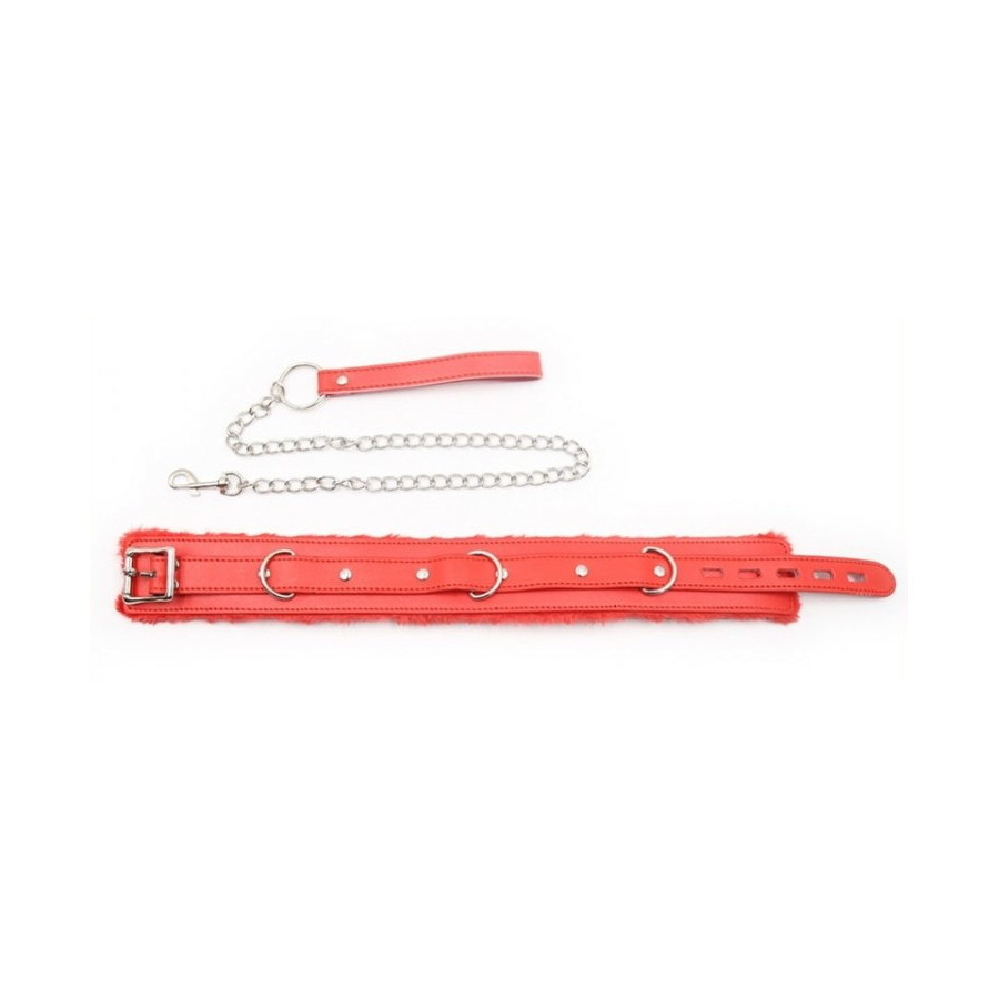 Collier et laisse Fur Sweet Rouge