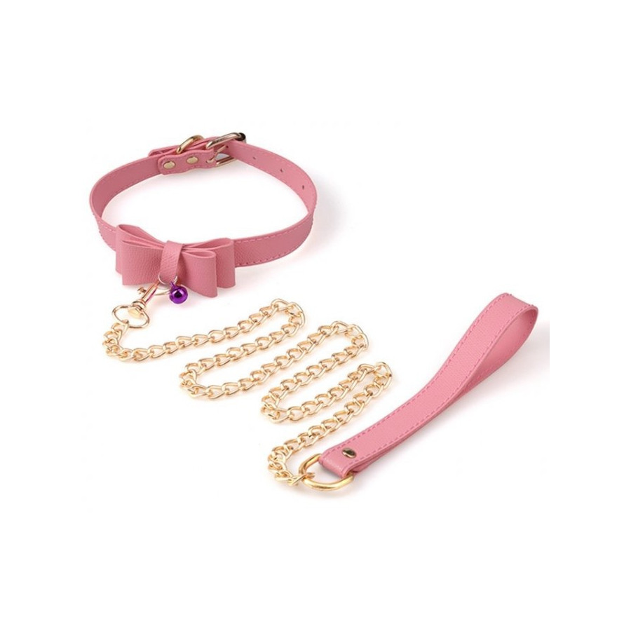 Collier Laisse Bow Rose