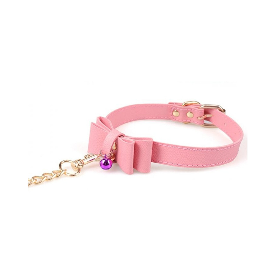 Collier Laisse Bow Rose