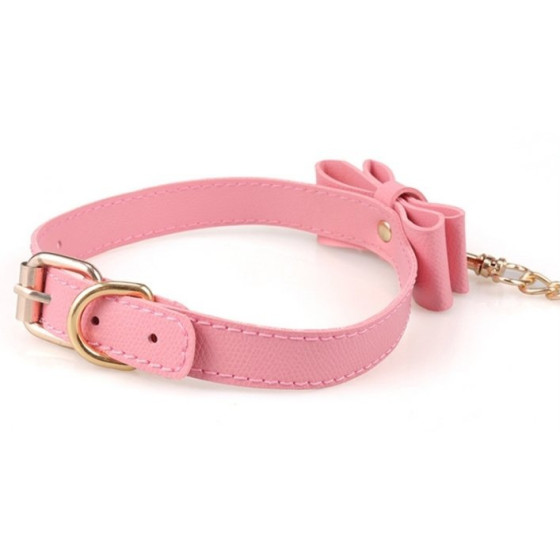 Collier Laisse Bow Rose