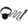 Collier et Laisse Ball Top Noir