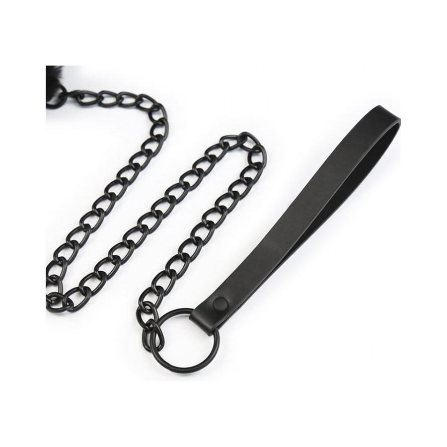 Collier et Laisse Ball Top Noir