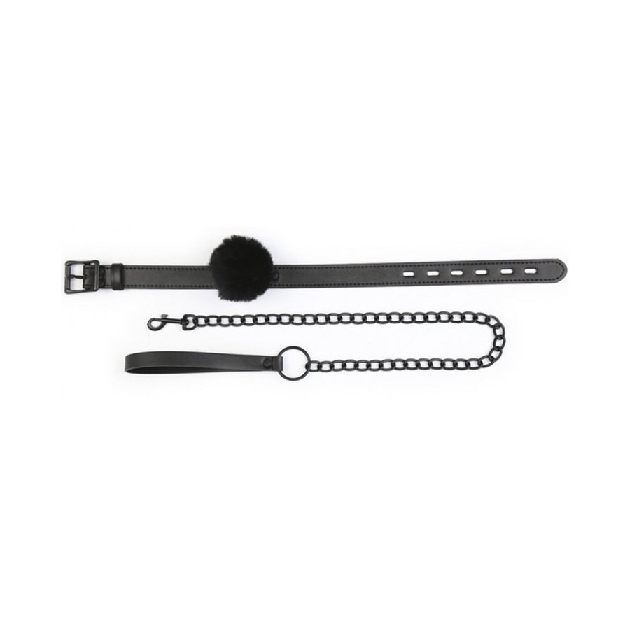 Collier et Laisse Ball Top Noir