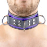 Collier en cuir 3 Anneaux D Violet-Noir