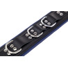 Collier rembourré en cuir 3 Anneaux D Bleu