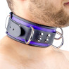 Collier en cuir 3 Anneaux D Violet-Noir