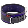 Collier en cuir 3 Anneaux D Violet-Noir