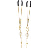 Pince-tétons avec chaîne Tweezers Pearls Taboom Dorées