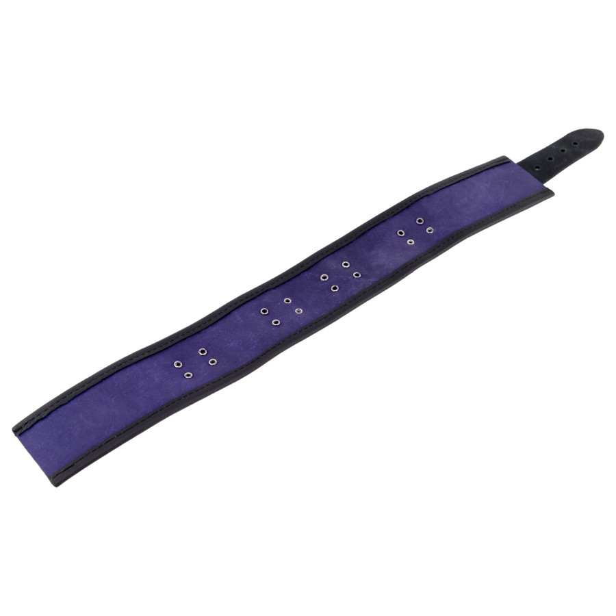 Collier en cuir 3 Anneaux D Violet-Noir