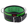 Collier en cuir 3 Anneaux D Vert-Noir