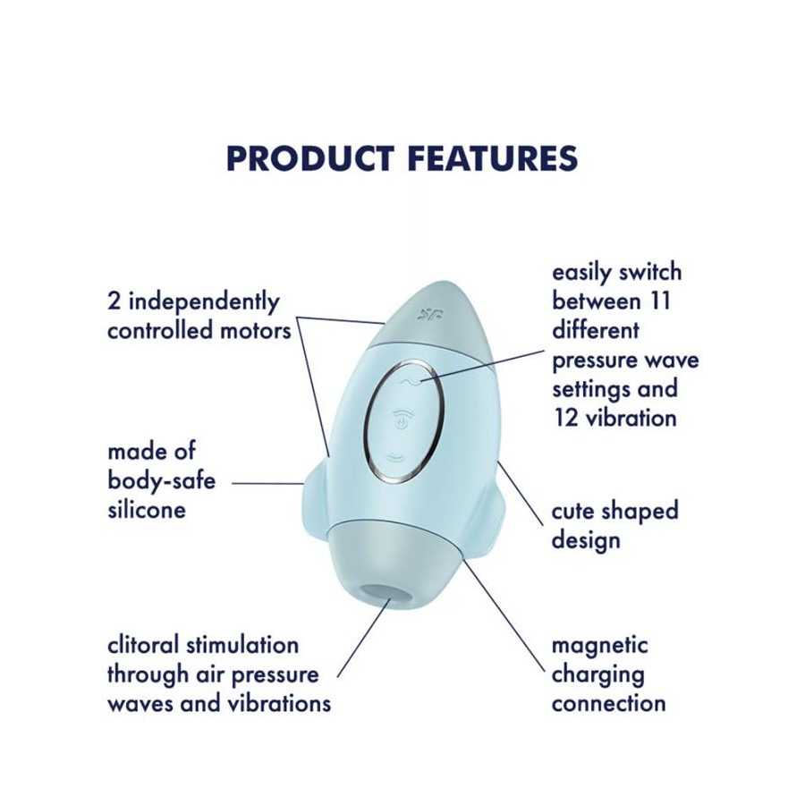 Stimulateur de clitoris Mission Control Bleu