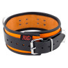 Collier en cuir 3 Anneaux D Orange-Noir