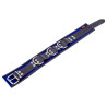 Collier en cuir - 3 anneaux D - Bleu/Noir