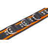 Collier en cuir 3 Anneaux D Orange-Noir