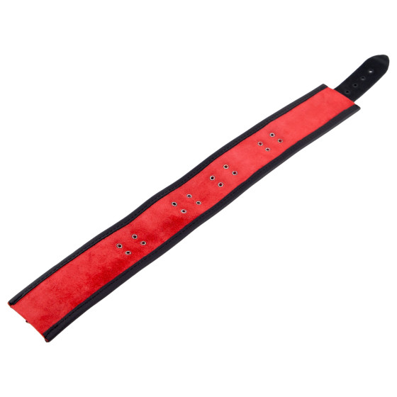 Collier en cuir 3 Anneaux D Rouge-Noir