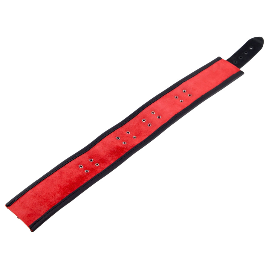 Collier en cuir 3 Anneaux D Rouge-Noir