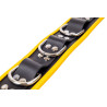 Collier en cuir - 3 anneaux D - Noir/ Jaune