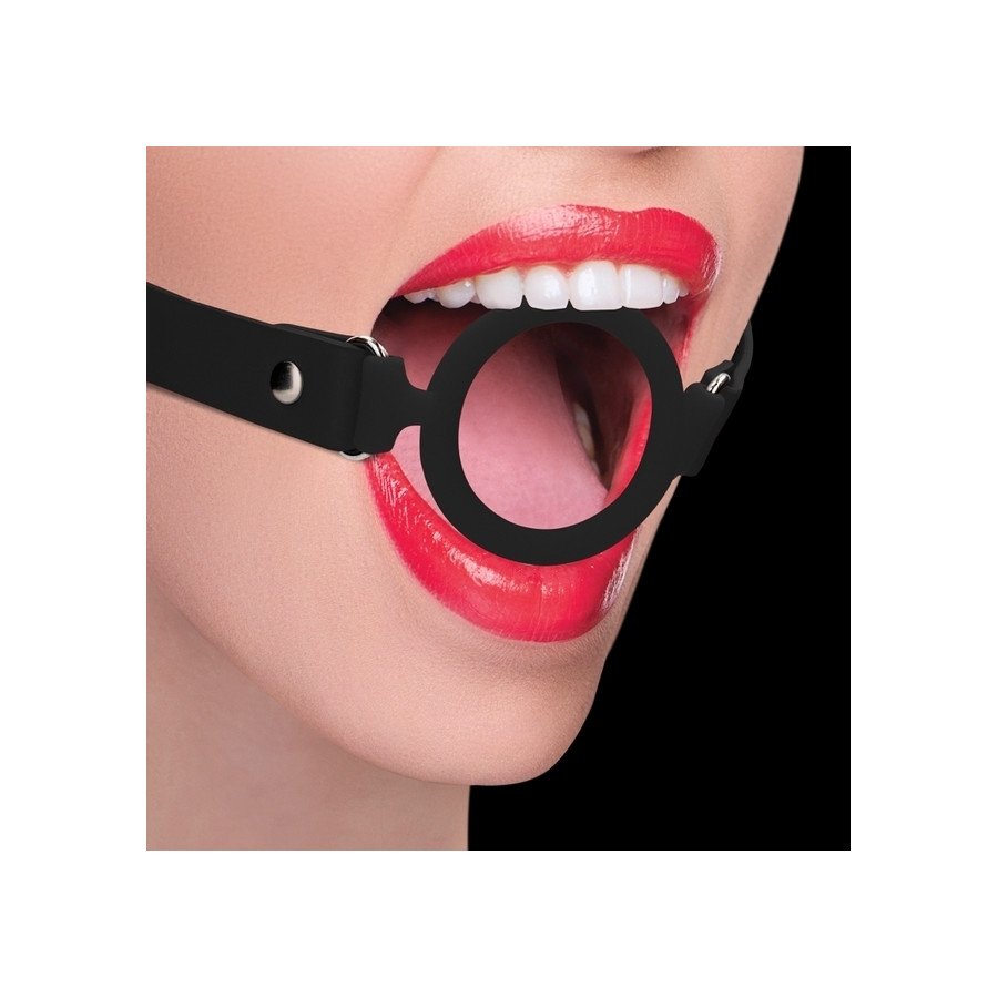 Bâillon en silicone Ring Gag 40mm Noir