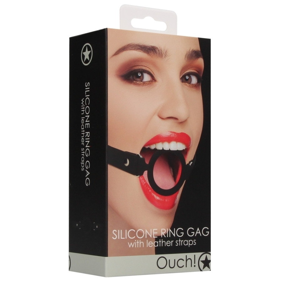Bâillon en silicone Ring Gag 40mm Noir