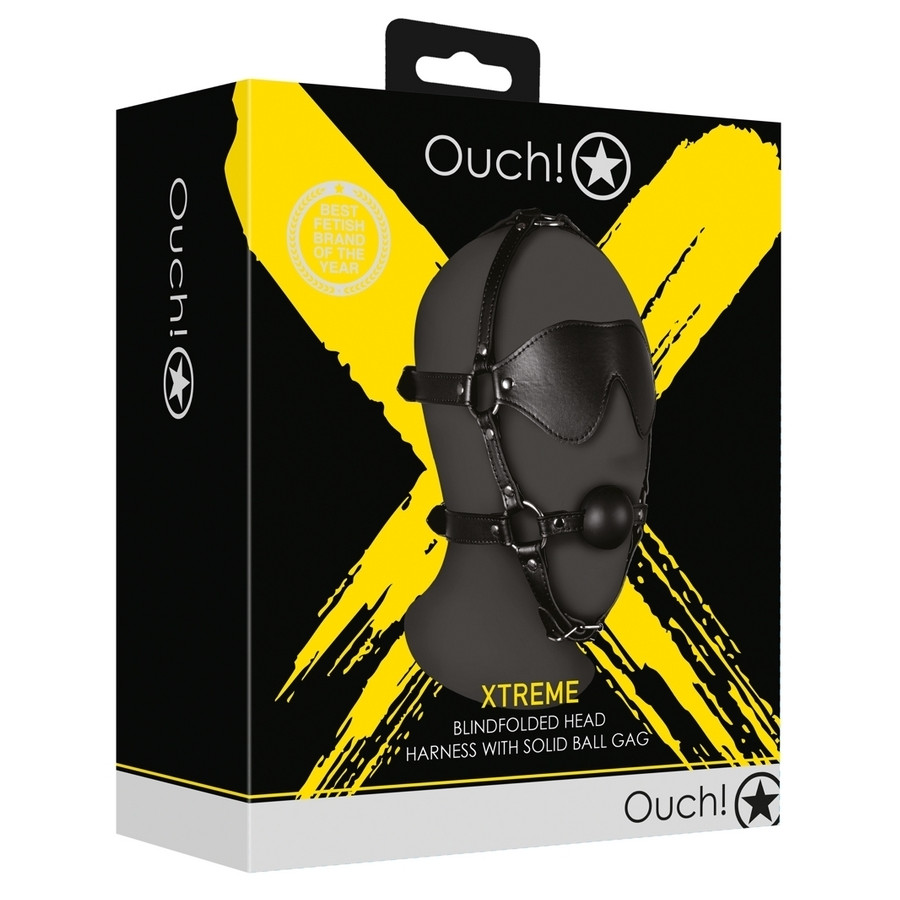 Bâillon Muselière avec Boule et Masque Gag Xtreme Noir