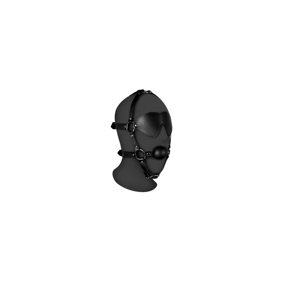 Bâillon Muselière avec Boule et Masque Gag Xtreme Noir