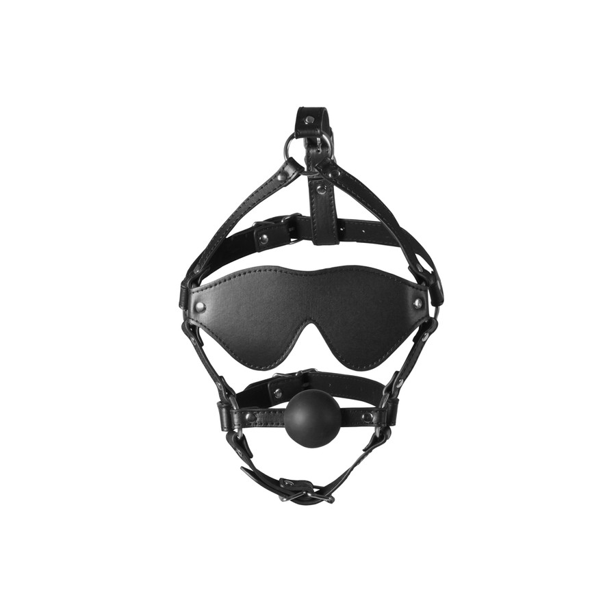 Bâillon Muselière avec Boule et Masque Gag Xtreme Noir