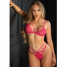 Ensemble Soutien-Gorge String Floral Set Rose