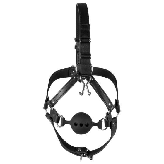 Bâillon Boule avec Crochet nasal Gag Noise Noir