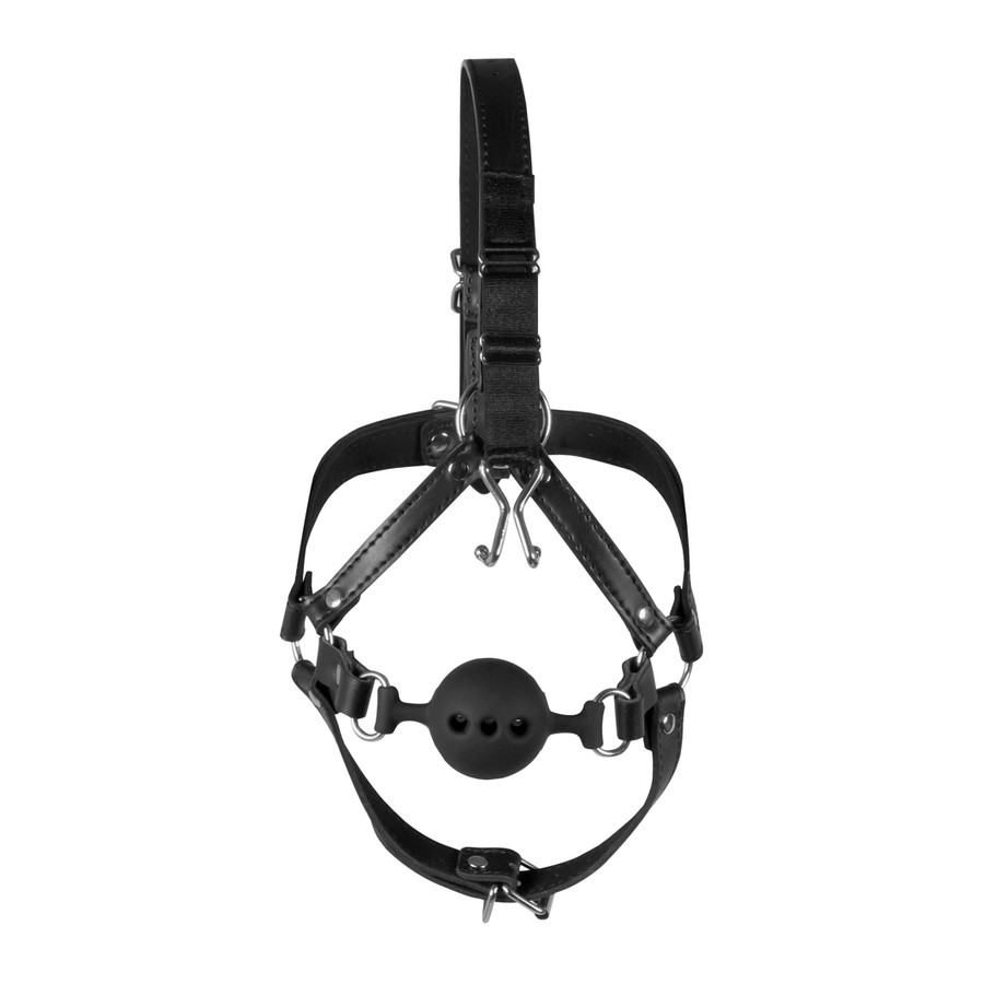 Bâillon Boule avec Crochet nasal Gag Noise Noir