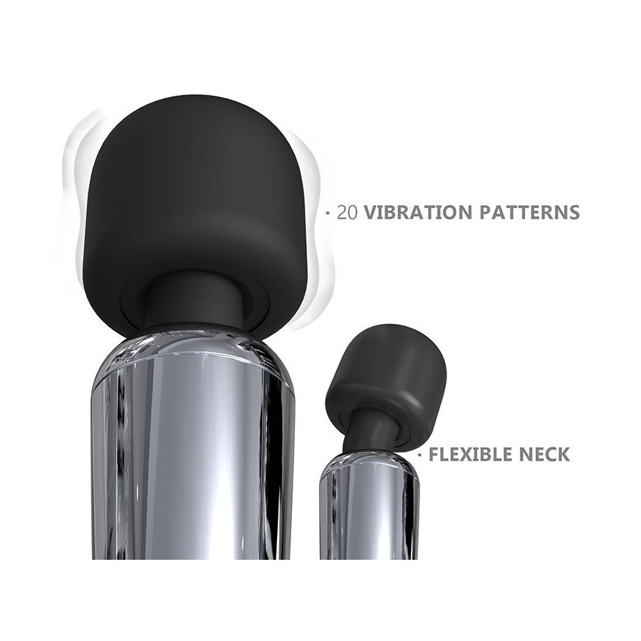 Stimulateur Wand Silvery 30 cm - Tête 55 mm Argenté