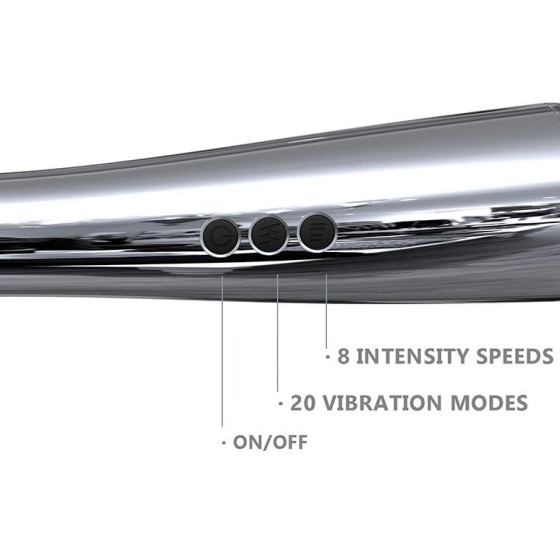 Stimulateur Wand Silvery 30 cm - Tête 55 mm Argenté