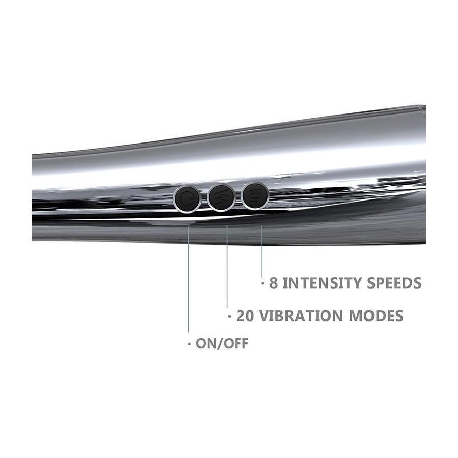 Stimulateur Wand Silvery 30 cm - Tête 55 mm Argenté