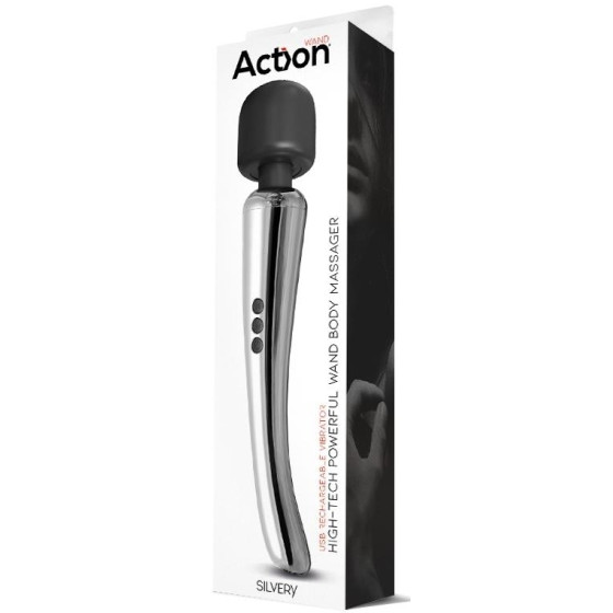 Stimulateur Wand Silvery 30 cm - Tête 55 mm Argenté