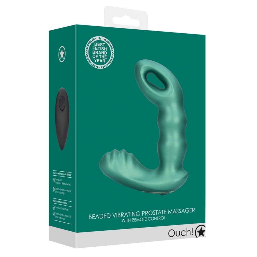 Beaded Prostate Stimulator 10 x 3.5cm Metallic Green