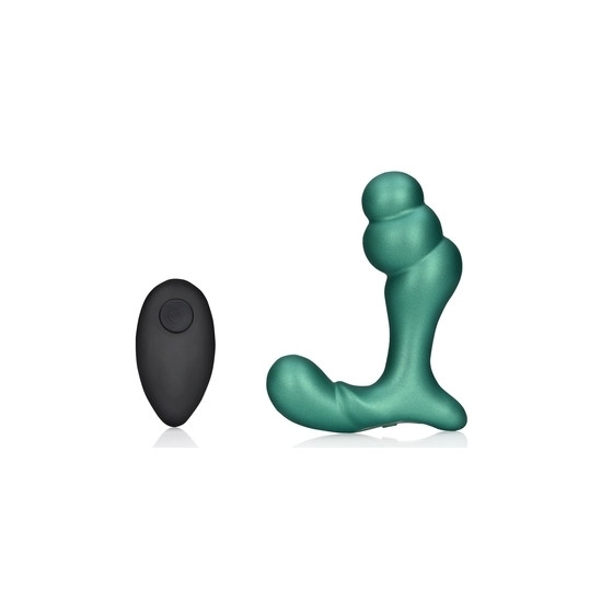 Stacked Prostate Stimulator 10 x 3.6 cm Metallic green