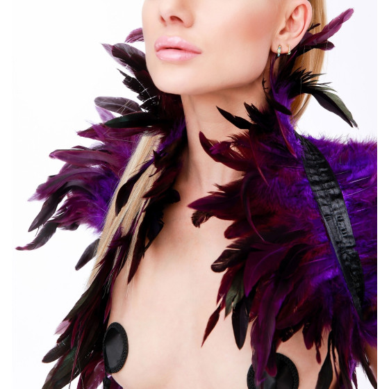 Feathered Shoulder Covers Purple