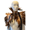 Couvre-Épaules Plumes Beige-Marron